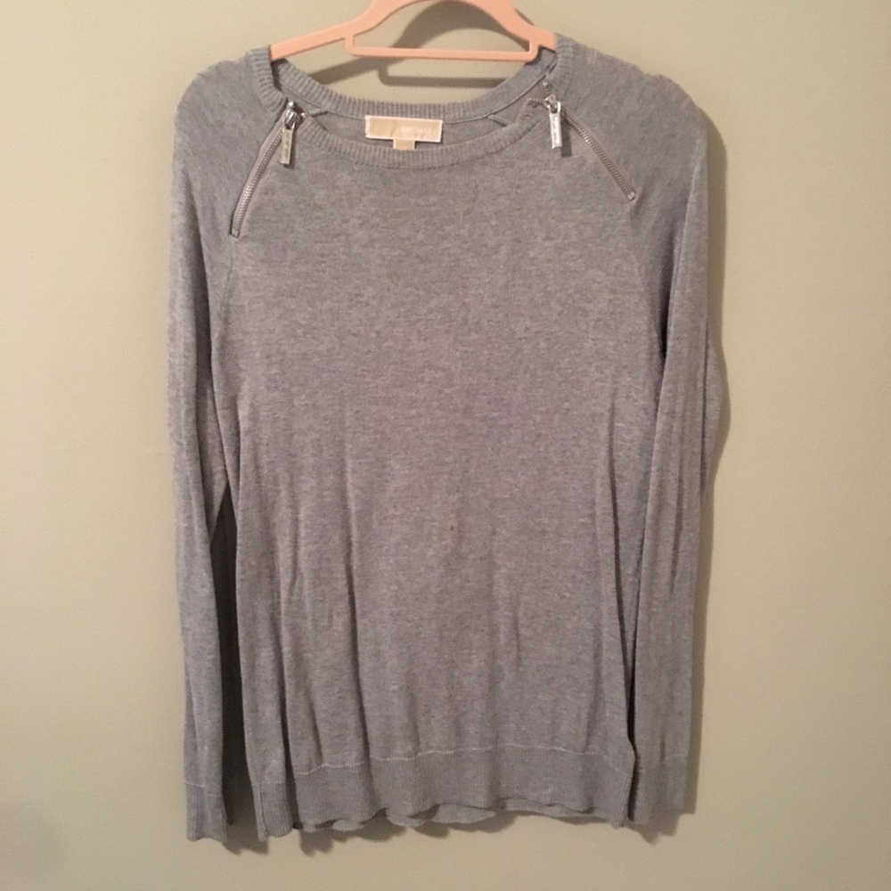 🌺MK grey sweater with silver zippers!🌺